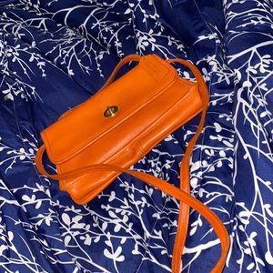 NEW VINTAGE COACH GEOMETRIC CLUTCH BAG TANGERINE RARE W/STRAP & HANGTAG 9044 🍊